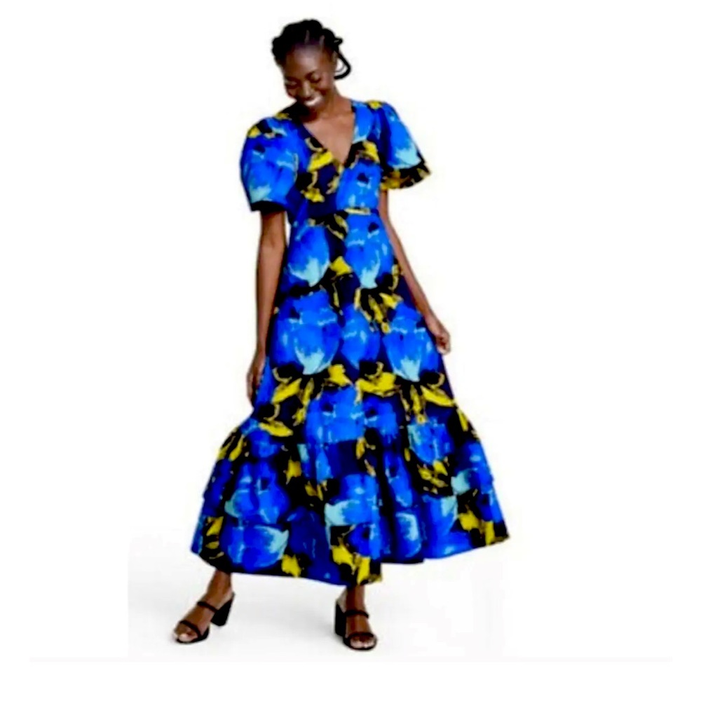 Christopher John Rogers x Target Puff Sleeve tiered Dress Size 8